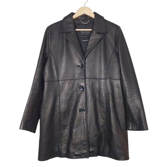 Vintage Wilson's Pelle Studio Thinsulate Leather Jacket Mid-Length Good Cond - L - Picture 1 of 16